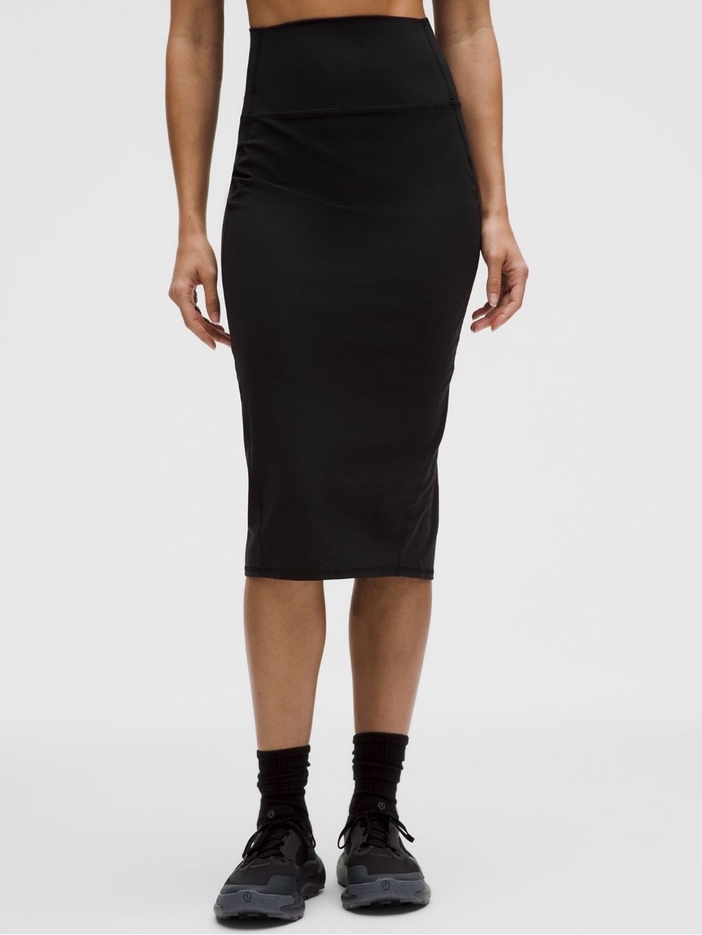 🆕 Lululemon Nulu Slim-Fit High-Rise Midi Skirt Black Size 2